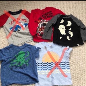 Bundle toddler shirts 18mo to 2T